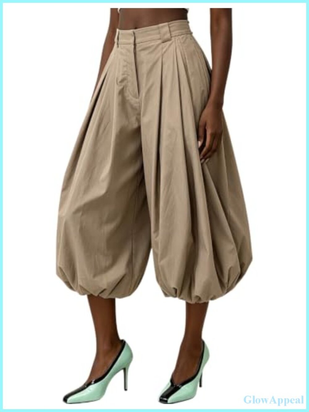 Seltaon Balloon Shorts Capri Pants Cropped Bubble Harem Jorts